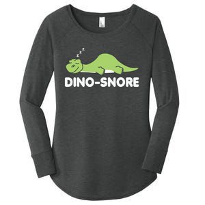 Dino Snore Pajamas Dinosaur Women's Perfect Tri Tunic Long Sleeve Shirt