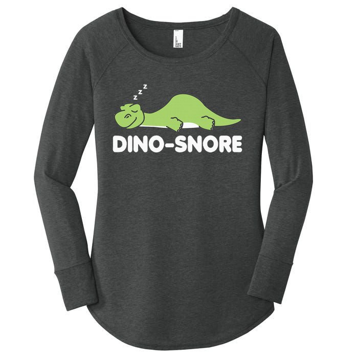 Dino Snore Pajamas Dinosaur Women's Perfect Tri Tunic Long Sleeve Shirt