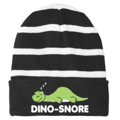 Dino Snore Pajamas Dinosaur Striped Beanie with Solid Band