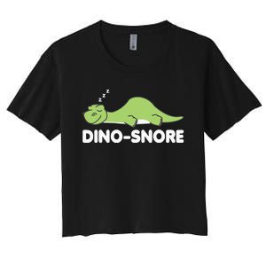 Dino Snore Pajamas Dinosaur Women's Crop Top Tee