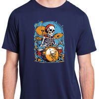 Drummer Skeleton Playing Drums For Halloween Graphic Adult ChromaSoft Performance T-Shirt