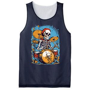 Drummer Skeleton Playing Drums For Halloween Graphic Mesh Reversible Basketball Jersey Tank