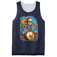 Drummer Skeleton Playing Drums For Halloween Graphic Mesh Reversible Basketball Jersey Tank