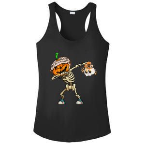 Dabbing Skeleton Pumpkin Dab Halloween Costume Meaningful Gift Ladies PosiCharge Competitor Racerback Tank