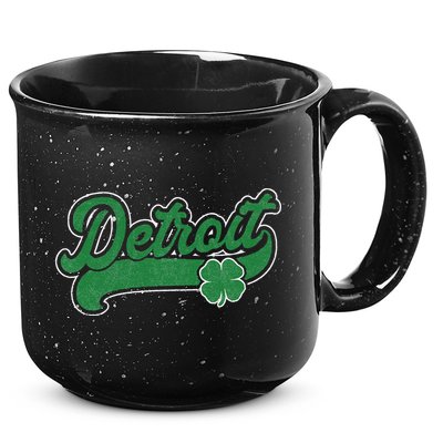 Detroit St. Patrick's Day Shamrock Saint Paddy's Irish 15oz Campfire Ceramic Mug
