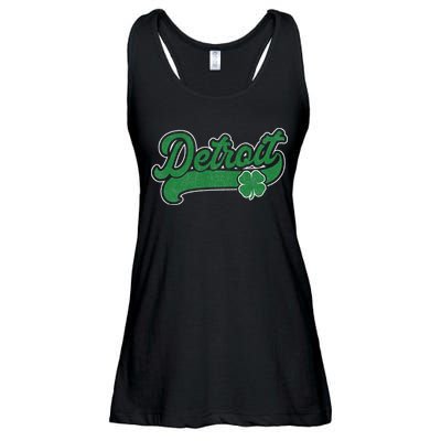 Detroit St. Patrick's Day Shamrock Saint Paddy's Irish Ladies Essential Flowy Tank