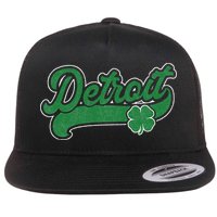 Detroit St. Patrick's Day Shamrock Saint Paddy's Irish Flat Bill Trucker Hat
