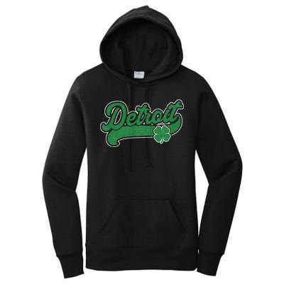Detroit St. Patrick's Day Shamrock Saint Paddy's Irish Women's Pullover Hoodie