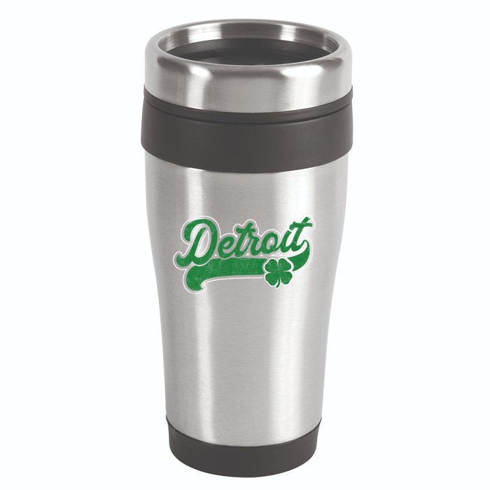 Detroit St. Patrick's Day Shamrock Saint Paddy's Irish 16oz Travel Tumbler