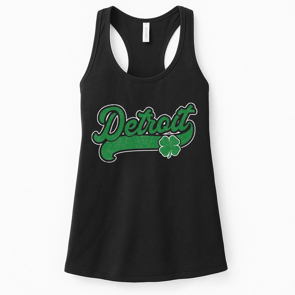 Detroit St. Patrick's Day Shamrock Saint Paddy's Irish Womens Tank Top