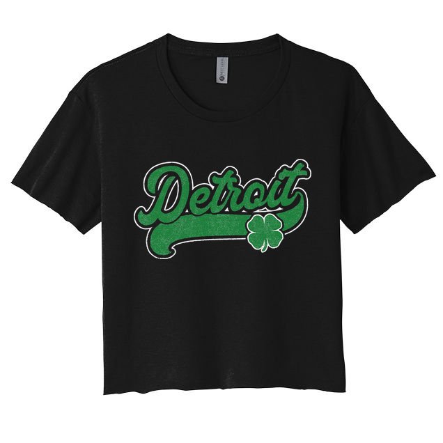 Detroit St. Patrick's Day Shamrock Saint Paddy's Irish Crop Top