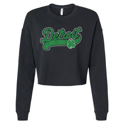 Detroit St. Patrick's Day Shamrock Saint Paddy's Irish Cropped Pullover Crew