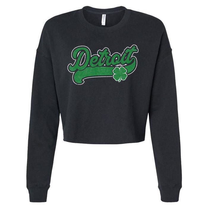 Detroit St. Patrick's Day Shamrock Saint Paddy's Irish Cropped Pullover Crew