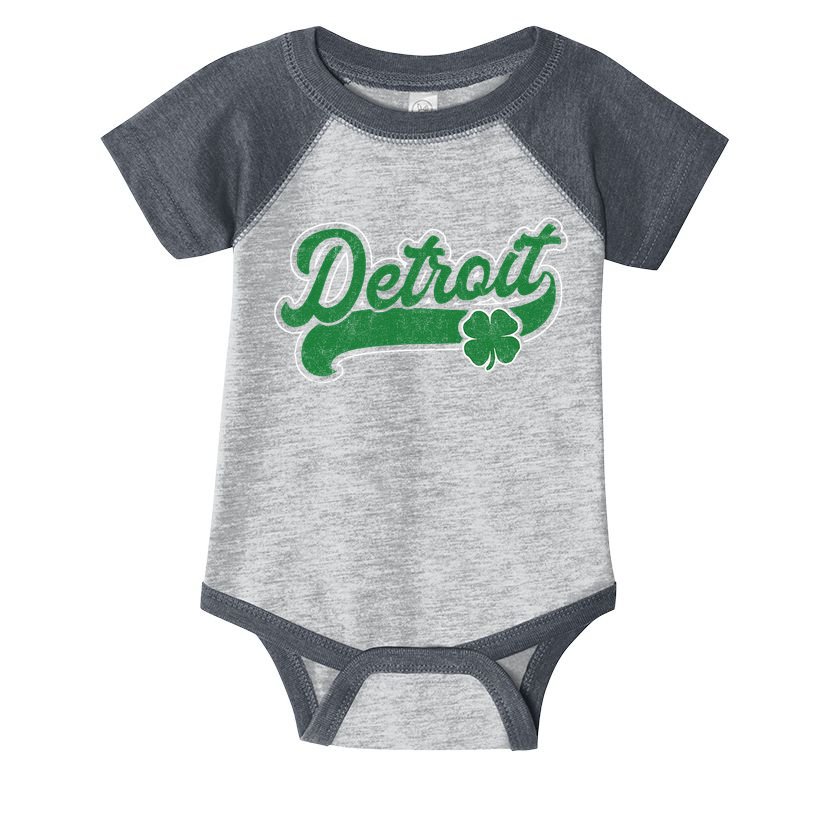 Detroit St. Patrick's Day Shamrock Saint Paddy's Irish Infant Baby Jersey Bodysuit
