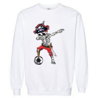 Dabbing Skeleton Pirate Soccer Ball Halloween Costume Day Garment-Dyed Sweatshirt