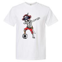 Dabbing Skeleton Pirate Soccer Ball Halloween Costume Day Garment-Dyed Heavyweight T-Shirt