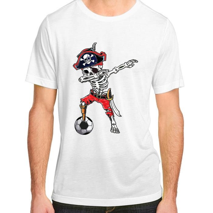 Dabbing Skeleton Pirate Soccer Ball Halloween Costume Day Adult ChromaSoft Performance T-Shirt