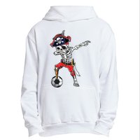 Dabbing Skeleton Pirate Soccer Ball Halloween Costume Day Urban Pullover Hoodie