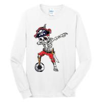 Dabbing Skeleton Pirate Soccer Ball Halloween Costume Day Tall Long Sleeve T-Shirt