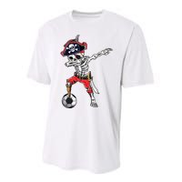 Dabbing Skeleton Pirate Soccer Ball Halloween Costume Day Performance Sprint T-Shirt