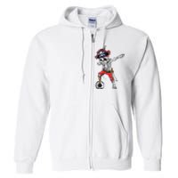 Dabbing Skeleton Pirate Soccer Ball Halloween Costume Day Full Zip Hoodie