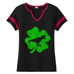 Dino St Patricks Day Shirt K.i.d.s T Rex Shamrock Dinosaur Boys Ladies Halftime Notch Neck Tee