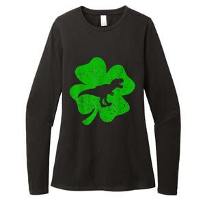 Dino St Patricks Day Shirt K.i.d.s T Rex Shamrock Dinosaur Boys Womens CVC Long Sleeve Shirt