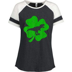 Dino St Patricks Day Shirt K.i.d.s T Rex Shamrock Dinosaur Boys Enza Ladies Jersey Colorblock Tee