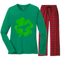 Dino St Patricks Day Shirt K.i.d.s T Rex Shamrock Dinosaur Boys Women's Long Sleeve Flannel Pajama Set 