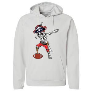 Dabbing Skeleton Pirate Football Ball Halloween Costume Performance Fleece Hoodie