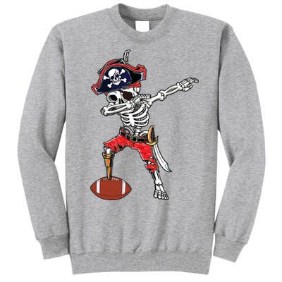 Dabbing Skeleton Pirate Football Ball Halloween Costume Tall Sweatshirt