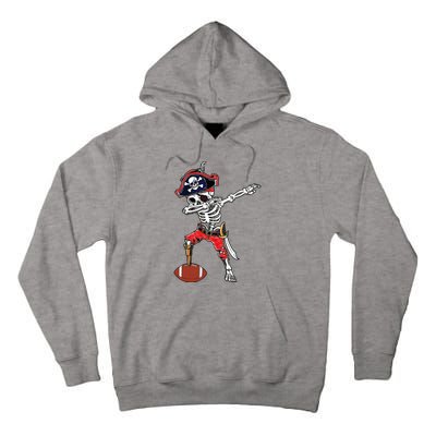 Dabbing Skeleton Pirate Football Ball Halloween Costume Tall Hoodie