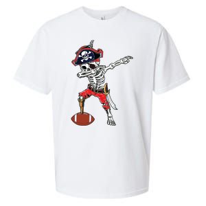 Dabbing Skeleton Pirate Football Ball Halloween Costume Sueded Cloud Jersey T-Shirt