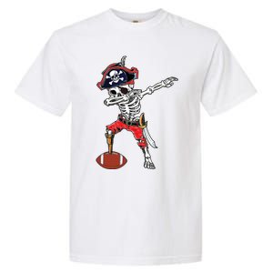 Dabbing Skeleton Pirate Football Ball Halloween Costume Garment-Dyed Heavyweight T-Shirt