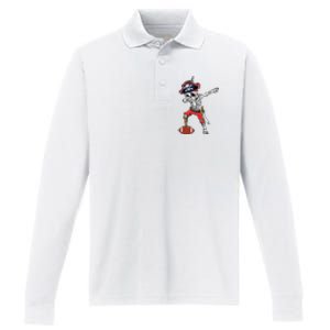 Dabbing Skeleton Pirate Football Ball Halloween Costume Performance Long Sleeve Polo