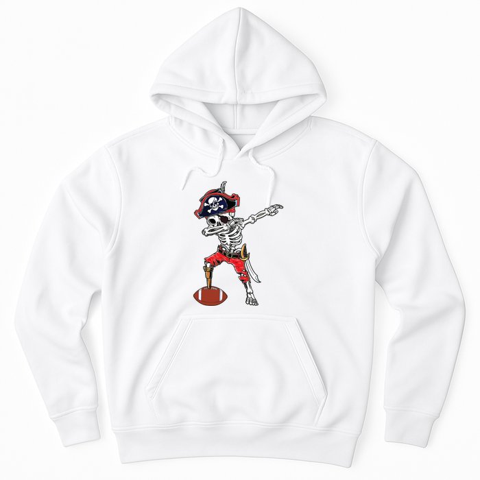 Dabbing Skeleton Pirate Football Ball Halloween Costume Hoodie