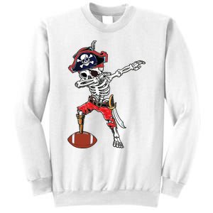 Dabbing Skeleton Pirate Football Ball Halloween Costume Sweatshirt