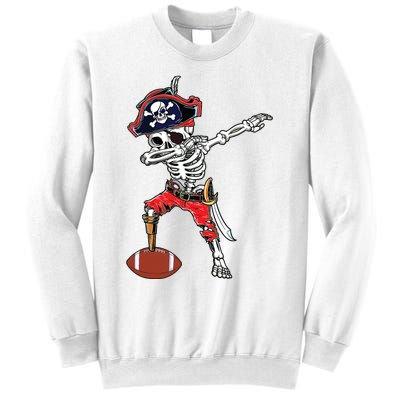 Dabbing Skeleton Pirate Football Ball Halloween Costume Sweatshirt