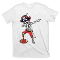 Dabbing Skeleton Pirate Football Ball Halloween Costume T-Shirt