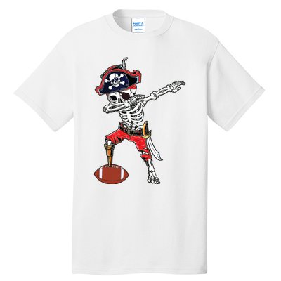 Dabbing Skeleton Pirate Football Ball Halloween Costume Tall T-Shirt