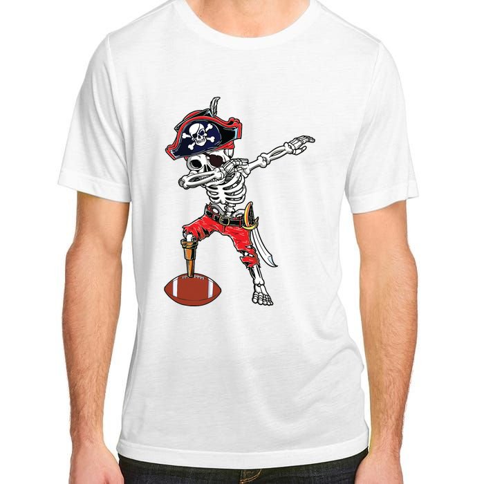 Dabbing Skeleton Pirate Football Ball Halloween Costume Adult ChromaSoft Performance T-Shirt