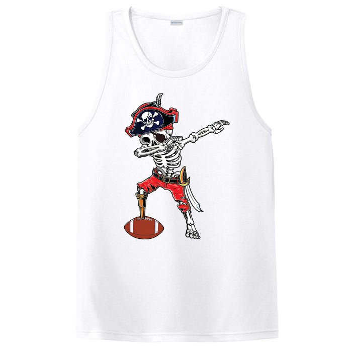 Dabbing Skeleton Pirate Football Ball Halloween Costume PosiCharge Competitor Tank