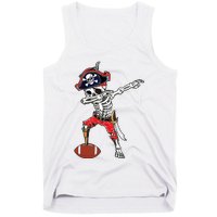 Dabbing Skeleton Pirate Football Ball Halloween Costume Tank Top