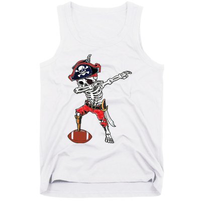 Dabbing Skeleton Pirate Football Ball Halloween Costume Tank Top