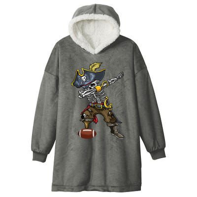 Dabbing Skeleton Pirate Football Lover Halloween Costume Hooded Wearable Blanket