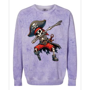 Dabbing Skeleton Pirate Colorblast Crewneck Sweatshirt