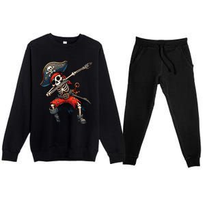 Dabbing Skeleton Pirate Premium Crewneck Sweatsuit Set