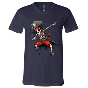 Dabbing Skeleton Pirate V-Neck T-Shirt