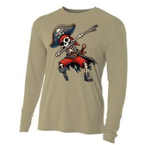 Dabbing Skeleton Pirate Cooling Performance Long Sleeve Crew