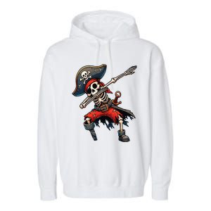 Dabbing Skeleton Pirate Garment-Dyed Fleece Hoodie